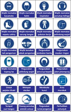 arti warna safety sign - biru