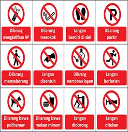 arti warna safety sign merah